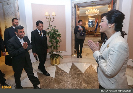درخواست ملاقات احمدی نژاد برای ملاقات با نخست وزیر تایلند